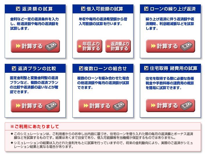 住宅ローンシュミレーション